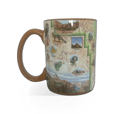 Xplorer Zion Map themed mug featuring detailed map design, perfect for outdoor enthusiasts and travelers.
