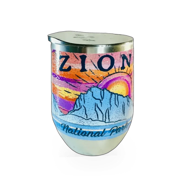 Concept 360 Zion Art Paintbrush themed tumbler featuring vibrant paintbrush and art design on a stainless steel travel mug.