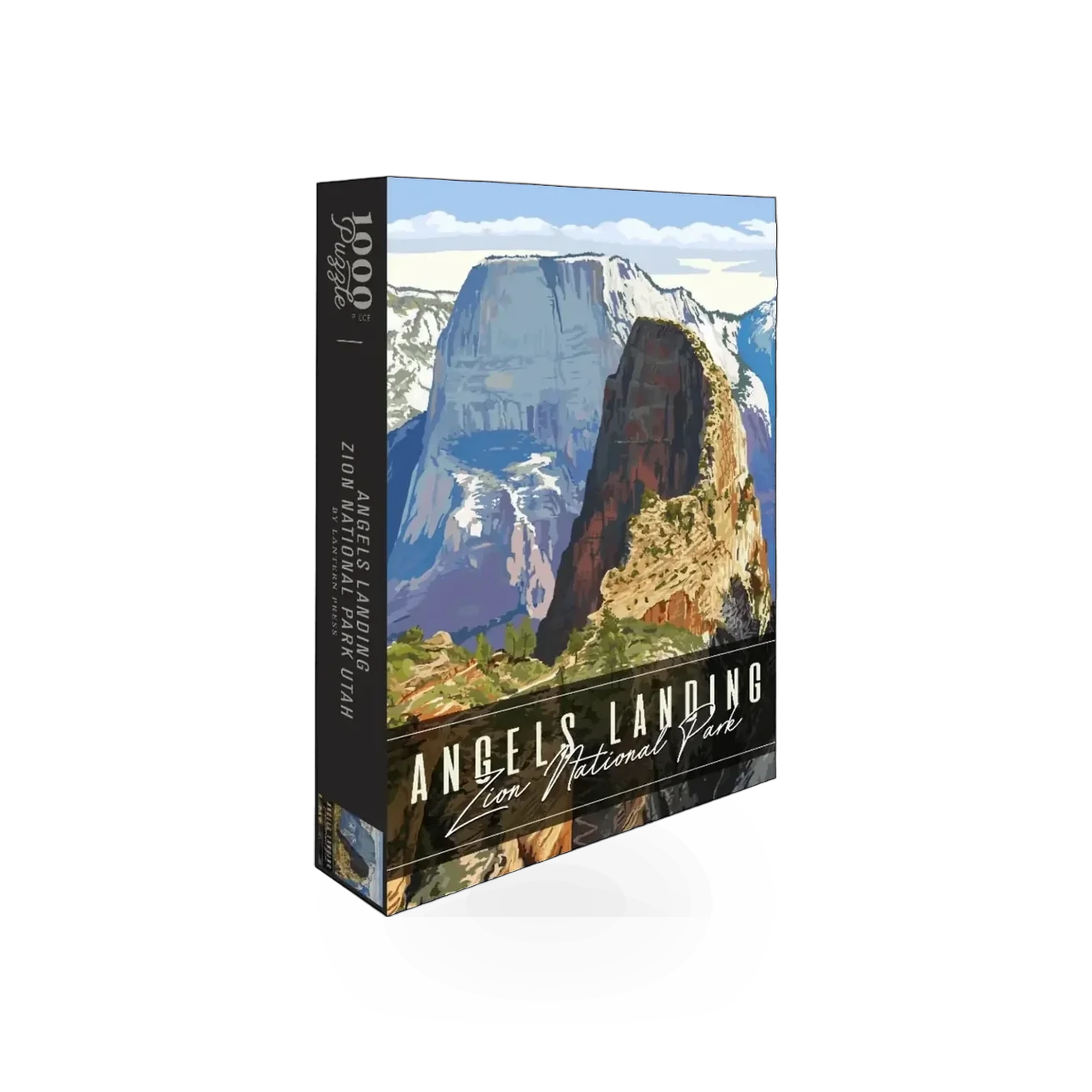 Lantern Press Angels Landing puzzle featuring a scenic mountain landscape with a detailed view of Angels Landing in Zion National Park.