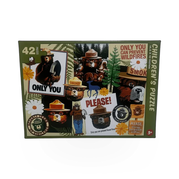 Colorful Smokey Bear Kids puzzle by Impact Photographics featuring Smokey Bear and children in a playful scene.