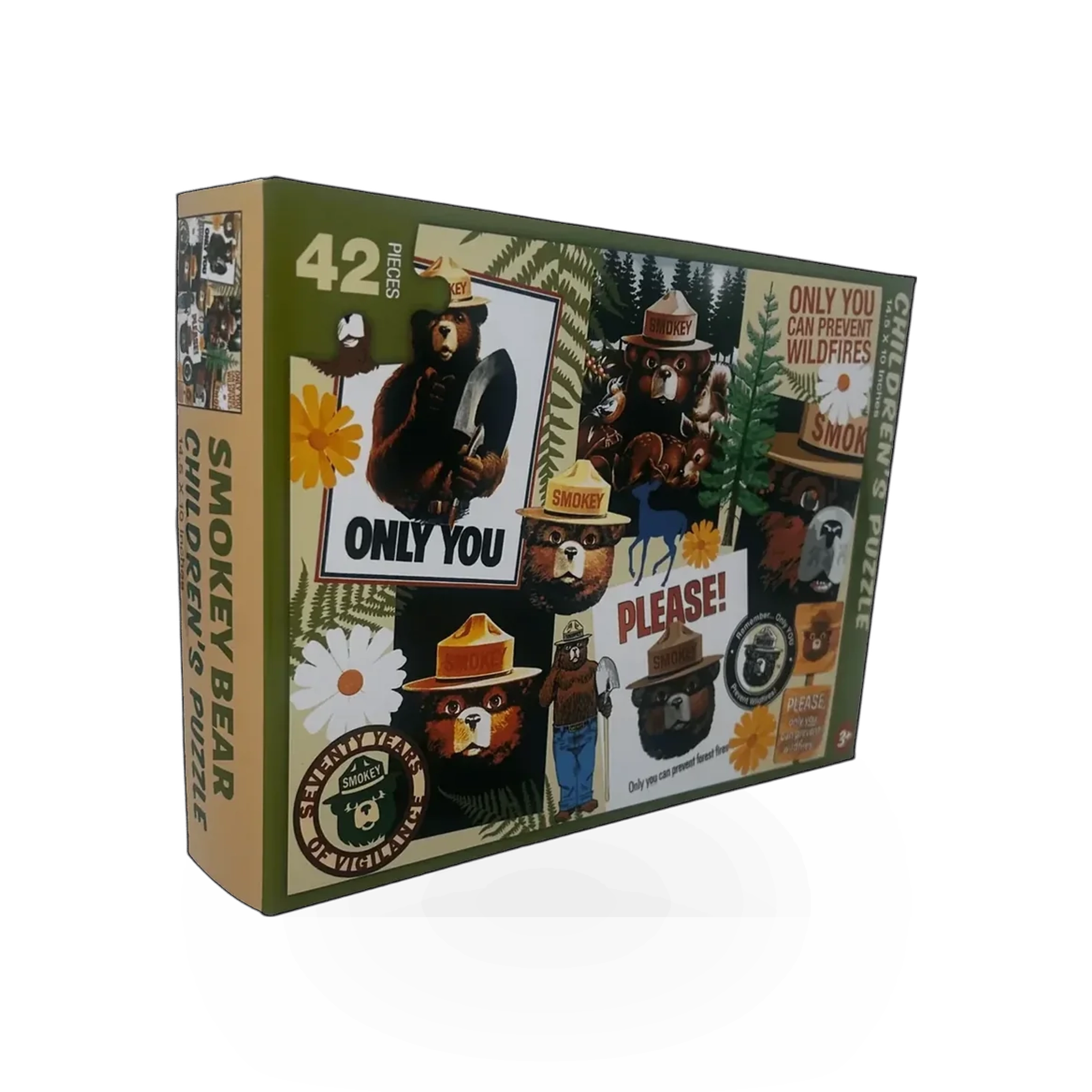 Impact Photographics Smokey Bear kids puzzle, 47310-14KZB, featuring Smokey Bear illustration for children.