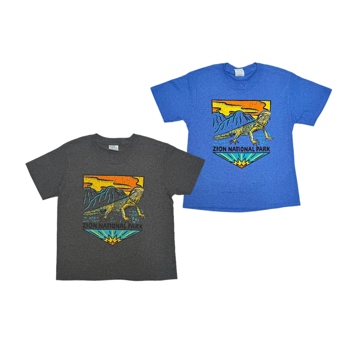 Tshirt - Yth Woodblock Collared Lizard - Zion Natl Park Forever Project