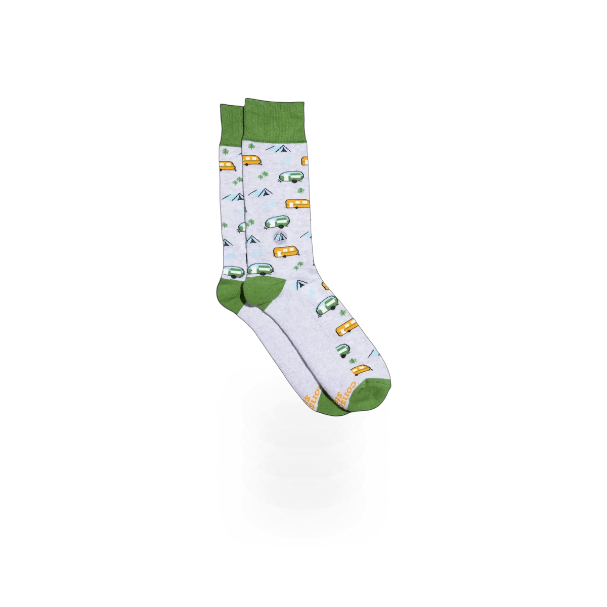 Conscious Step Parks theme sock featuring a colorful park scene, made from soft, breathable fabric for comfortable wear.