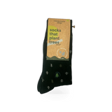 Conscious Step tree-themed sock featuring green and brown leaf designs, made from soft, comfortable fabric.