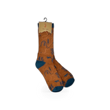 JACK & SAGE Zion themed sock with colorful geometric patterns, made of soft fabric, displayed flat on a white background.