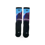 Swiftwick Chase Adventure Zion Impression sock featuring vibrant design and comfortable fit, ideal for outdoor activities.