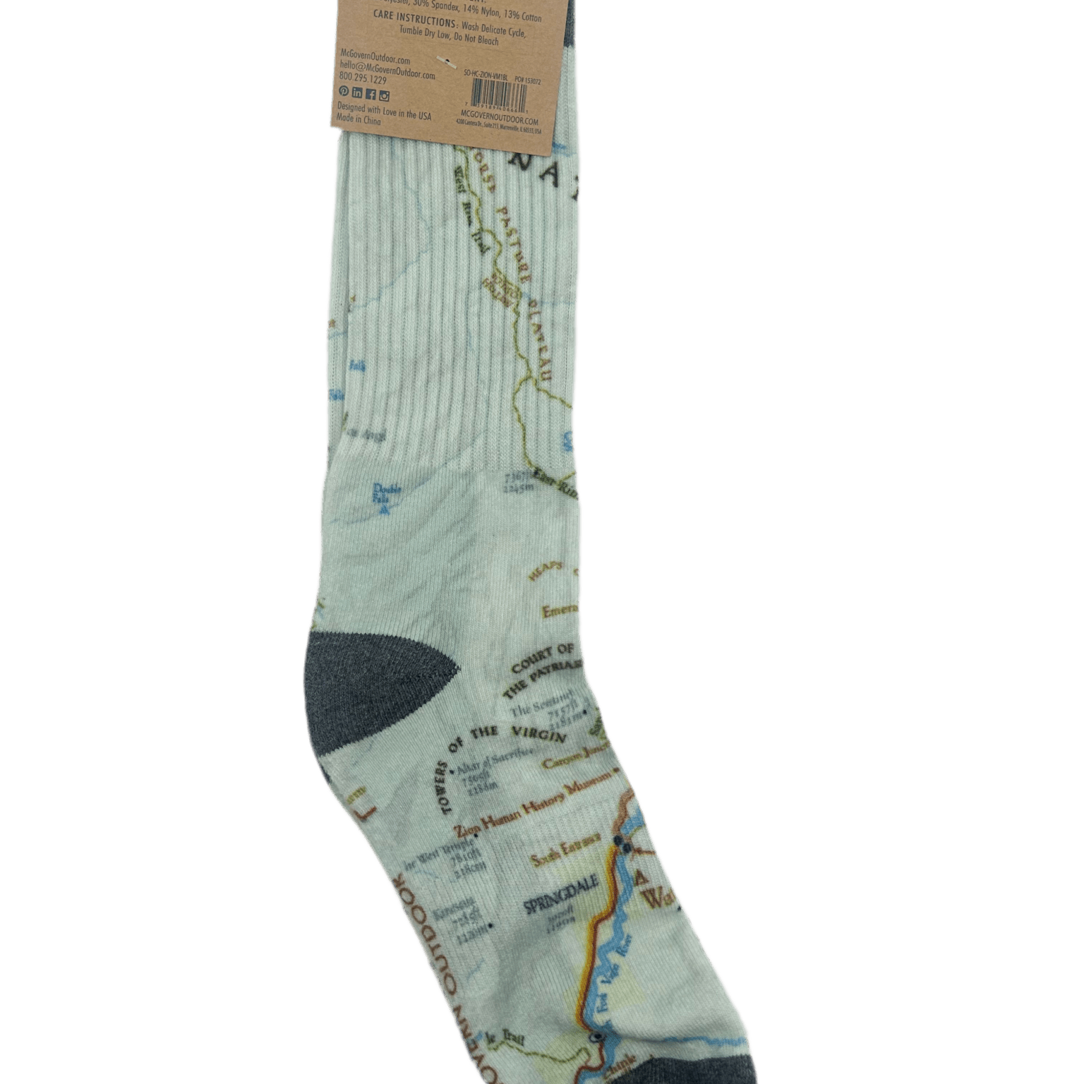 Sock - Zion Map - Zion Natl Park Forever Project