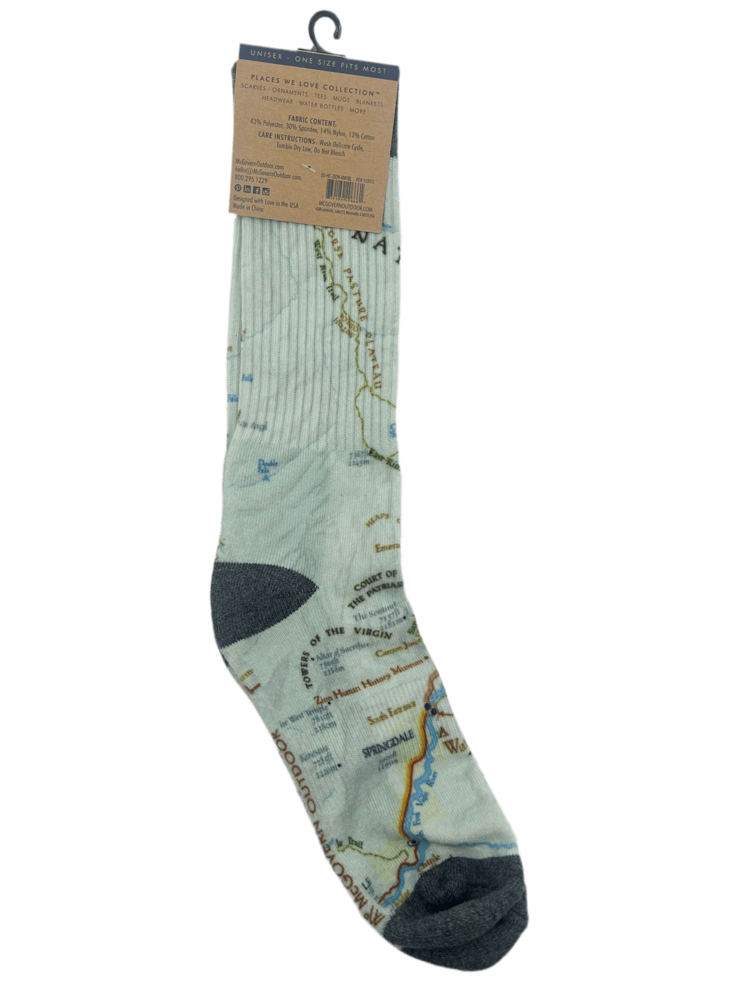 Sock - Zion Map - Zion Natl Park Forever Project