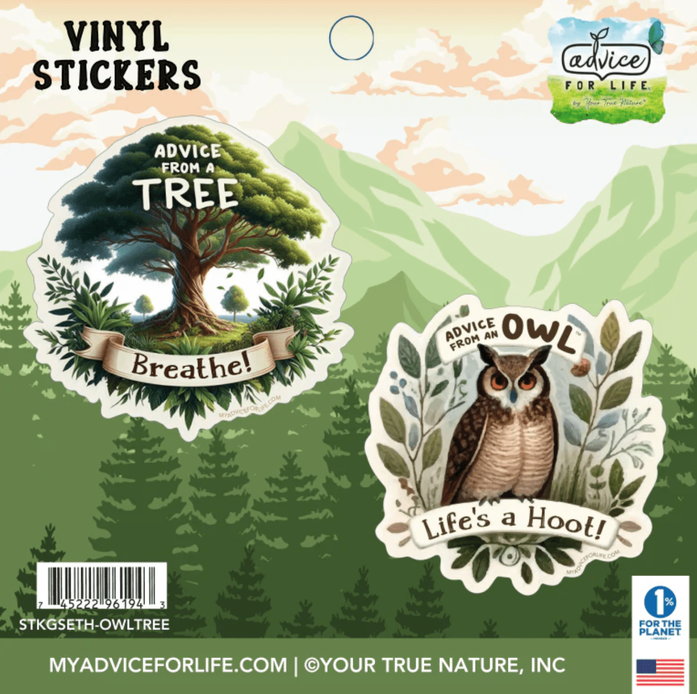 Sticker - Advice from Owl / Tree Mini Set - D