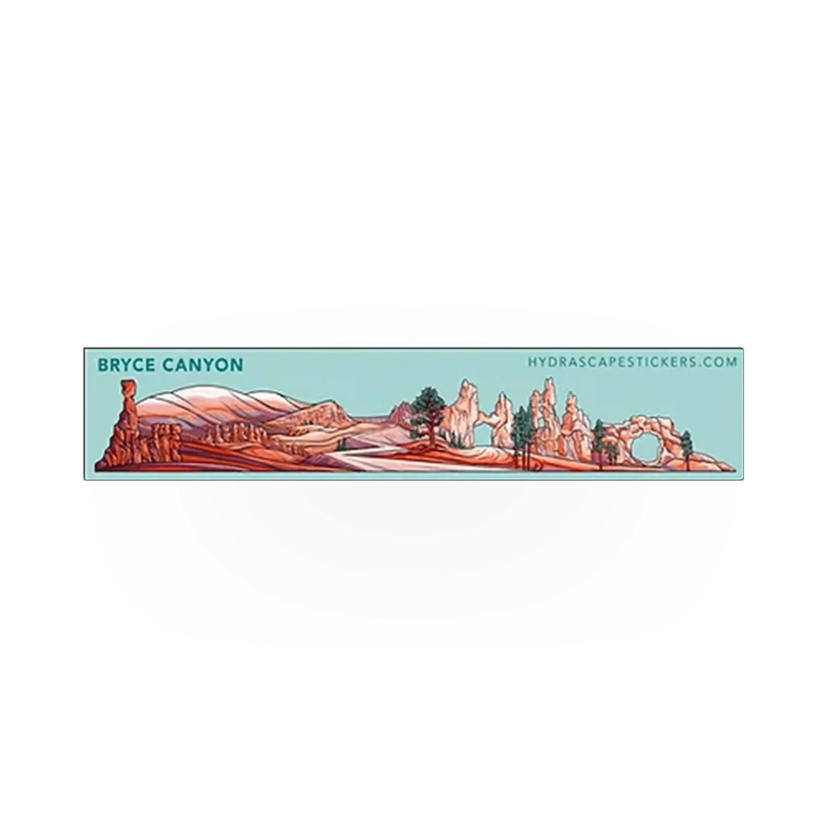 Small Hydrascape Bryce Canyon sticker featuring a vibrant mountain landscape design, ideal for water bottles or laptops.