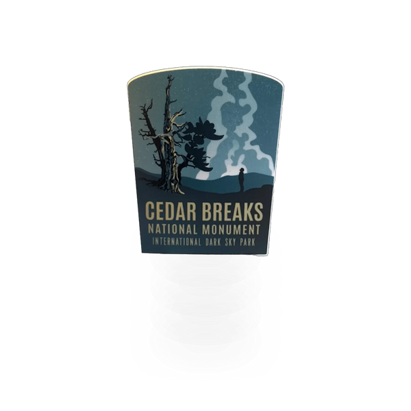 Cedar Breaks dark sky sticker from My Travel Stickers featuring a celestial night scene with stars and mountain landscape.