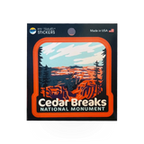 Cedar Breaks overlook sticker by My Travel Stickers, featuring scenic landscape of Cedar Breaks National Monument.