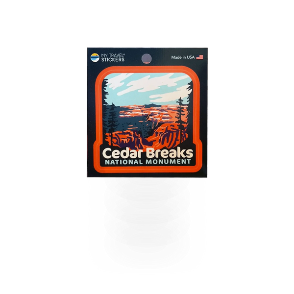 My Travel Stickers CEBR Overlook Cedar Breaks sticker featuring a scenic view of Cedar Breaks National Monument.