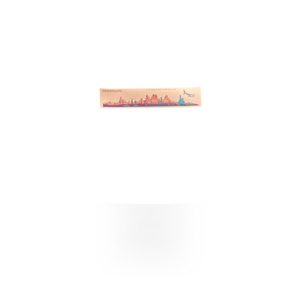 Small Hydrascape Desert Hydrascape sticker featuring vibrant desert landscape design, perfect for decorating tanks or accessories.