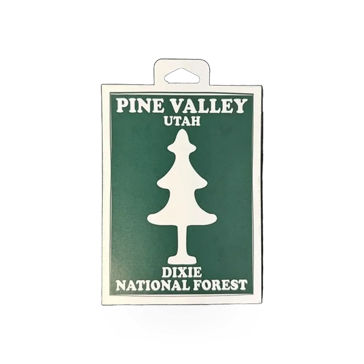 Die-cut Pine Valley sticker by Impact Photographics featuring detailed PV design on durable vinyl material.