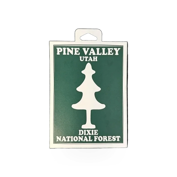Die-cut Pine Valley sticker by Impact Photographics featuring detailed PV design on durable vinyl material.