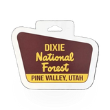 Impact Photographics Dixie National Forest sticker featuring Pine Valley scene, detailed VA design on a durable adhesive sticker.