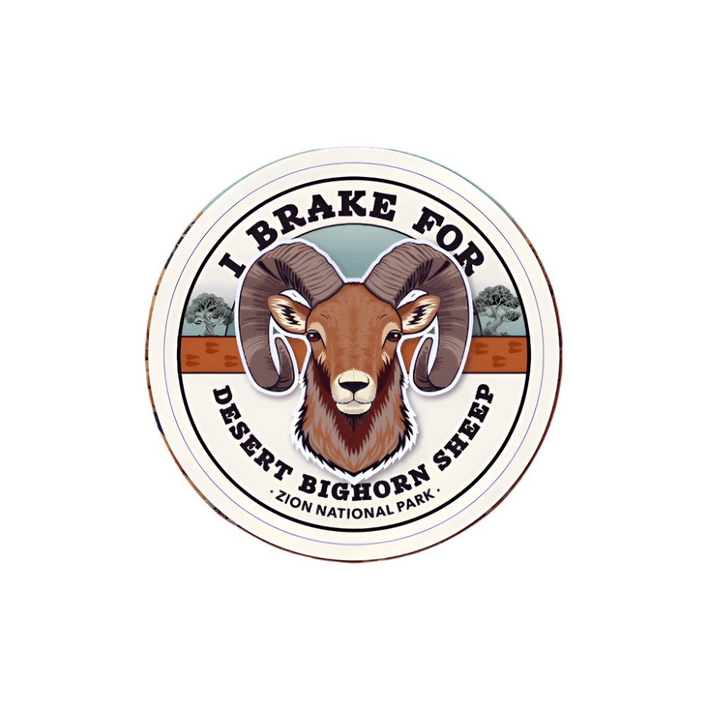 Sticker - I Brake for Bighorn Sheep - Zion Natl Park Forever Project