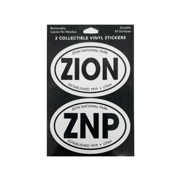Sticker - Oval B&W - 2 Pk Zion - 86069-OS2 - Zion Natl Park Forever Project