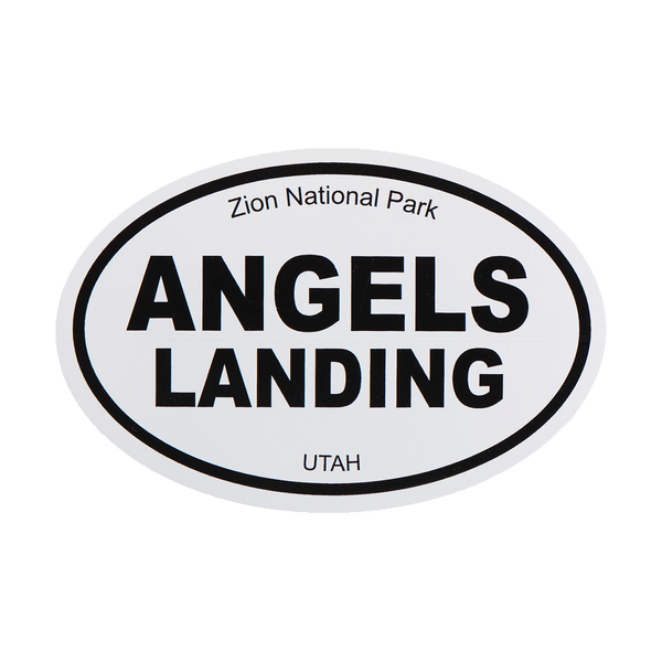 Sticker - Oval B&W - Angels Landing - 86006-OS - Zion Natl Park Forever Project