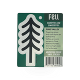 Colorful Pine Valley Fell sticker featuring vibrant mountain scenery, ideal for decorating laptops, notebooks, or water bottles.