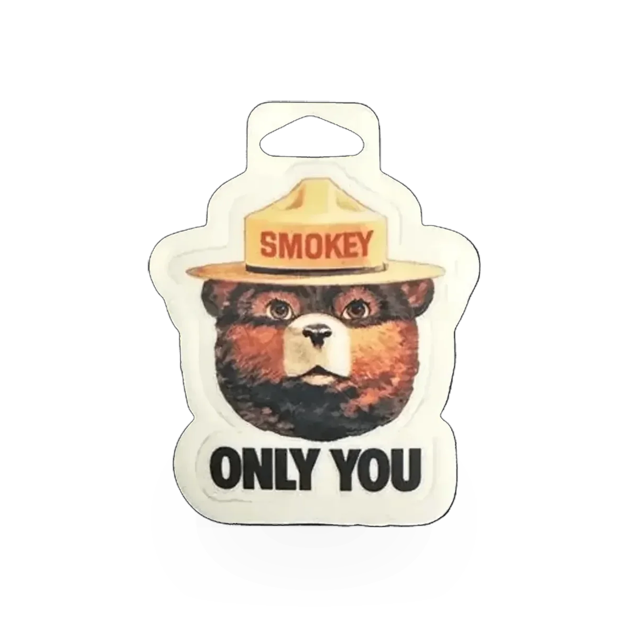 Smokey Bear CEBR sticker by Impact Photographics featuring Smokey Bear image and bold lettering on a white background