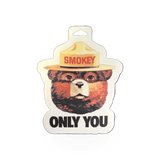 Impact Photographics Smokey Bear head sticker, "You" design, featuring a close-up of Smokey Bear's face on a sticker.