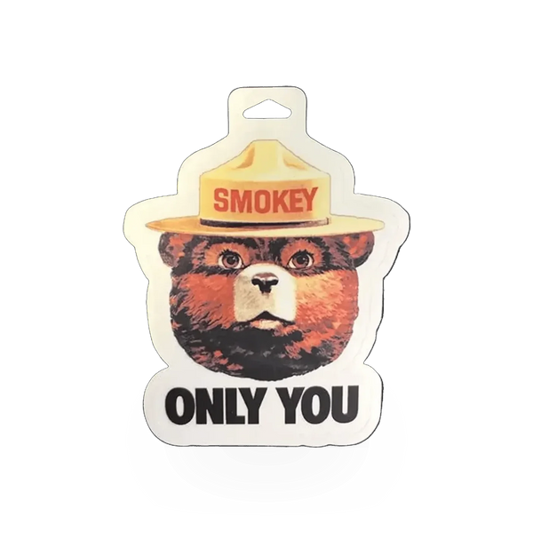 Impact Photographics Smokey Bear head sticker, "You" design, featuring a close-up of Smokey Bear's face on a sticker.