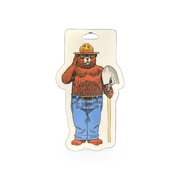 Standing Smokey Bear sticker by Impact Photographics, featuring detailed illustration of the iconic forest fire prevention character.
