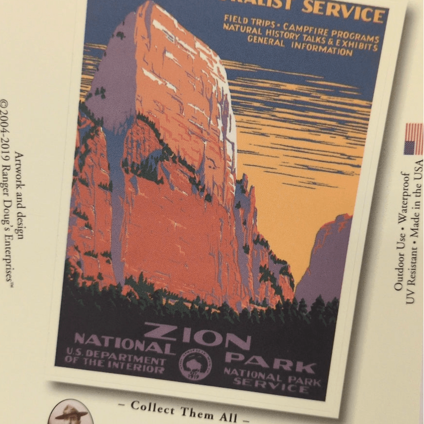 Sticker - WPA - Zion Art - D - Zion Natl Park Forever Project