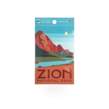 My Travel Stickers Zion Canyon sticker featuring colorful illustration of Zion Canyon landscape.