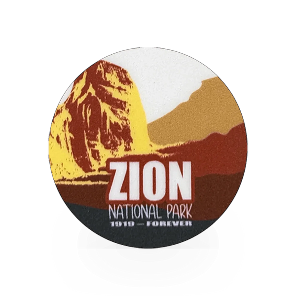 Colorful Zion Circle sticker by Concept 360 featuring vibrant, circular design perfect for decorating notebooks or laptops.