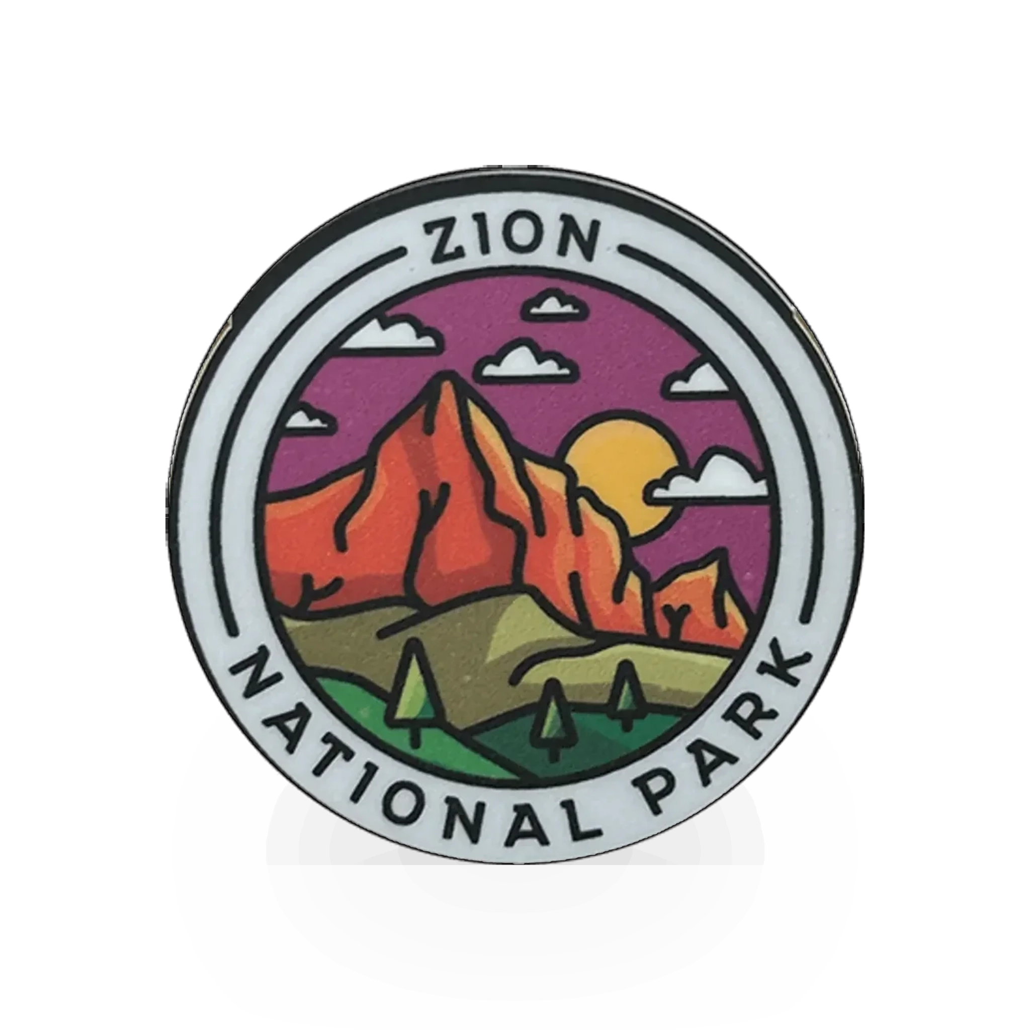 Zion Clean Circle sticker from Sticker Pack, featuring a minimalist circular design in vibrant colors.