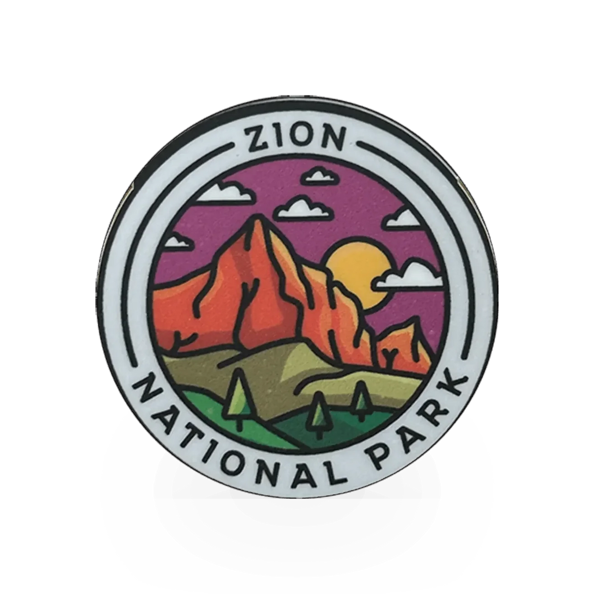 Zion Clean Circle sticker from Sticker Pack, featuring a minimalist circular design in vibrant colors.