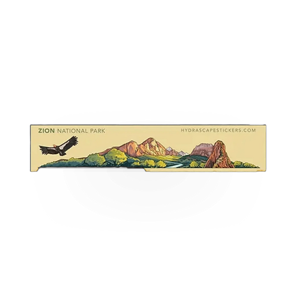 Small Zion Hydrascape sticker by Hydrascape Stickers featuring vibrant, detailed Zion landscape design on durable vinyl.