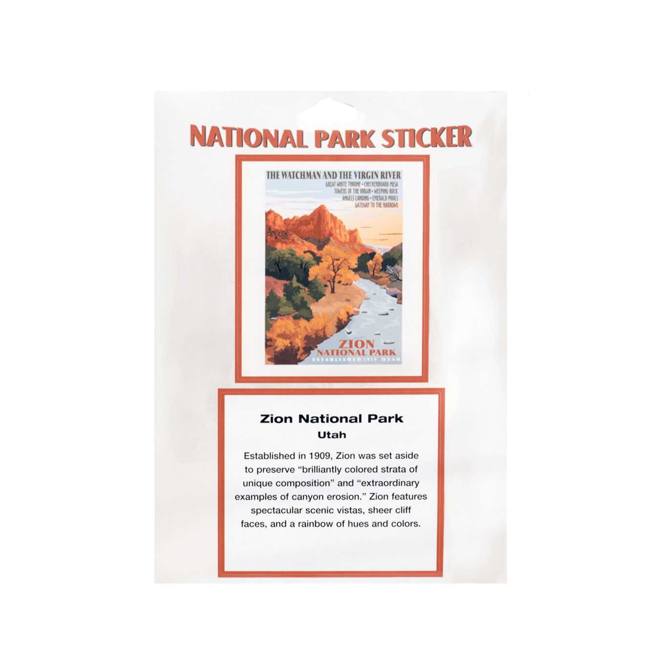 Sticker - Zion RR Passport - 71743-ST - Zion Natl Park Forever Project