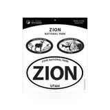 Zion Triple sticker by My Travel Stickers featuring a vibrant design of Zion National Park scenery for travel enthusiasts.