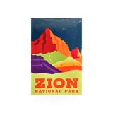 Neon Zion Watchman sticker by My Travel Stickers, featuring vibrant colors and design inspired by Zion National Park landmarks.