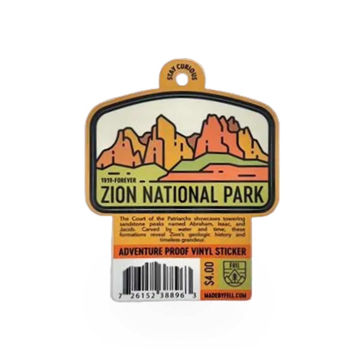 Fell Court of the Patriarchs Fell sticker featuring detailed artwork of the iconic landmark on a durable vinyl surface.