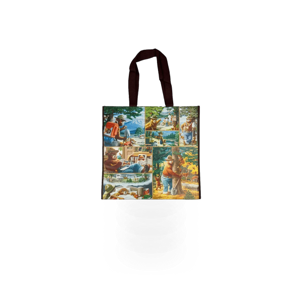 Impact Photographics Smokey Recycle Tote Bag with eco-friendly design featuring reusable material and sturdy handles.