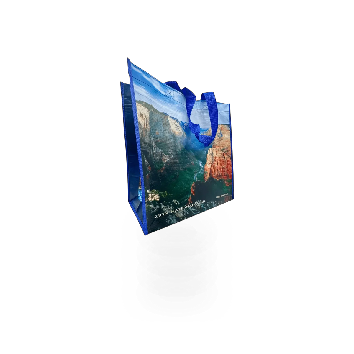 Impact Photographics Zion SM tote bag featuring vibrant red and purple design with sturdy handles and spacious interior.