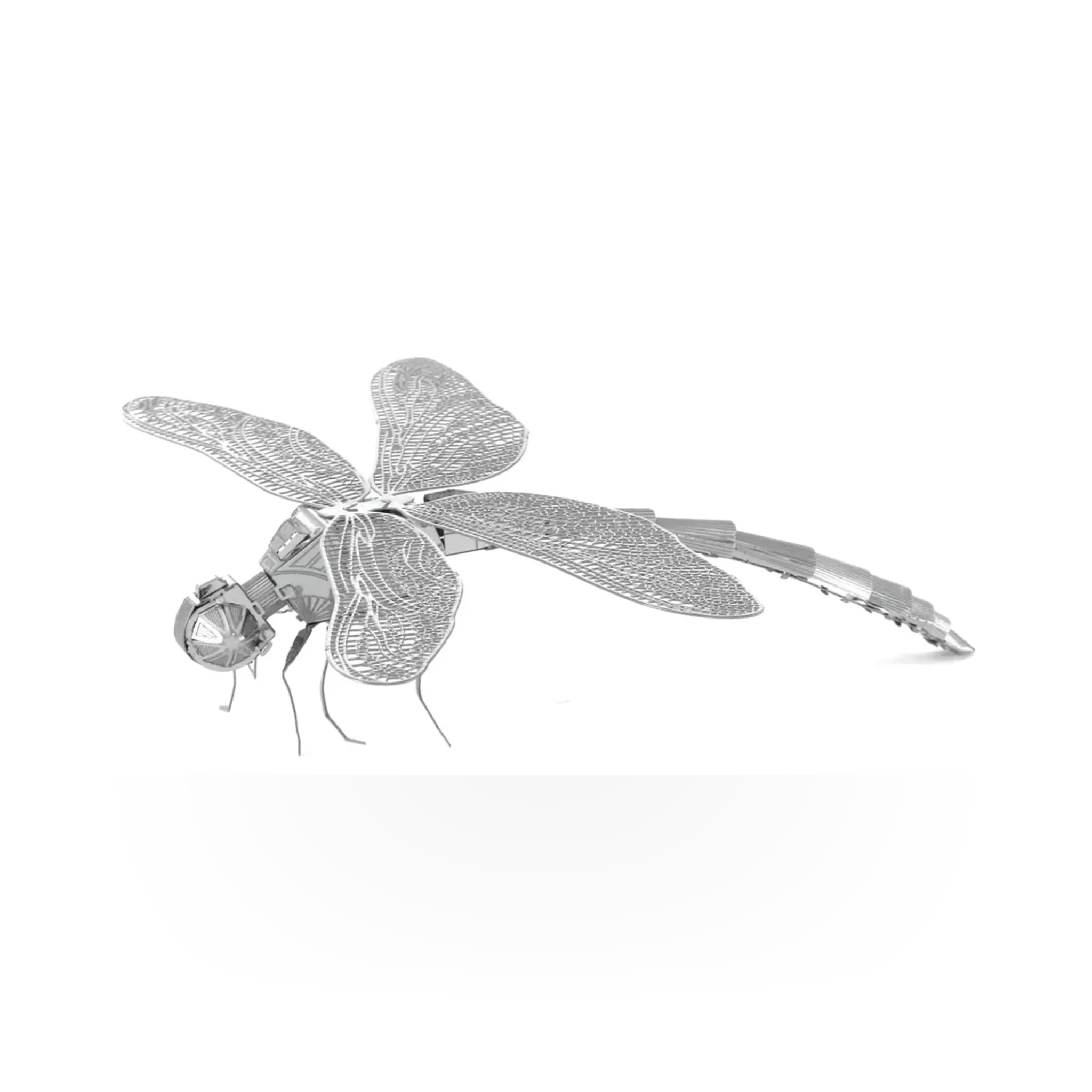 Metal Earth Dragonfly toy by Fascinations, intricately detailed metal model kit with assembled dragonfly figure.