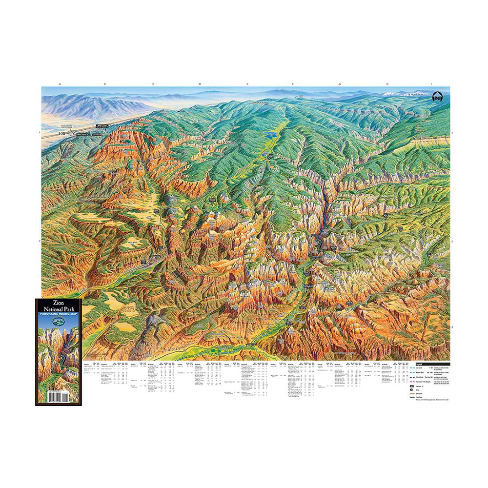 Map - Zion Pano Trail Tracks - Zion Natl Park Forever Project