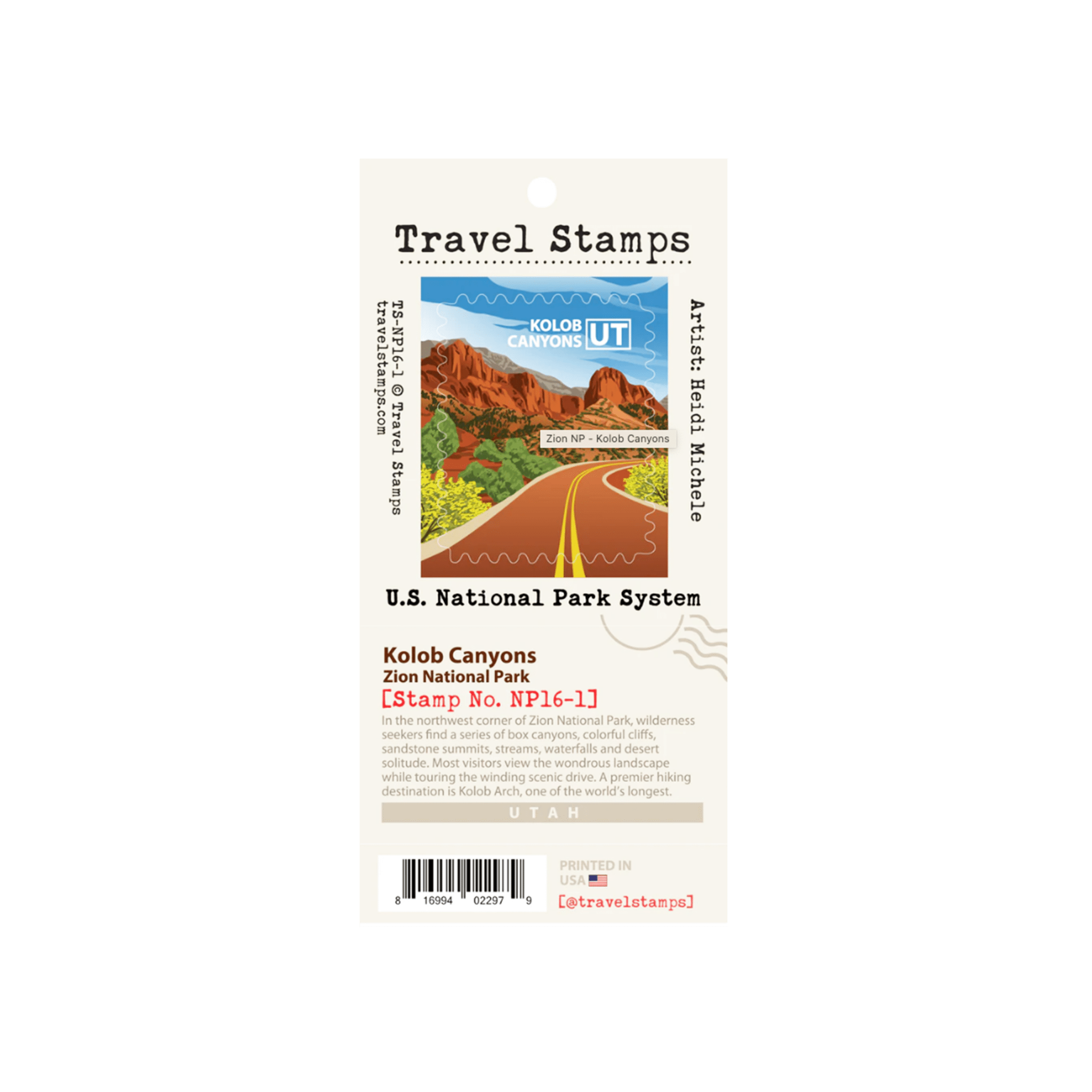 Travel Stamp Zion - Kolob - Zion Natl Park Forever Project