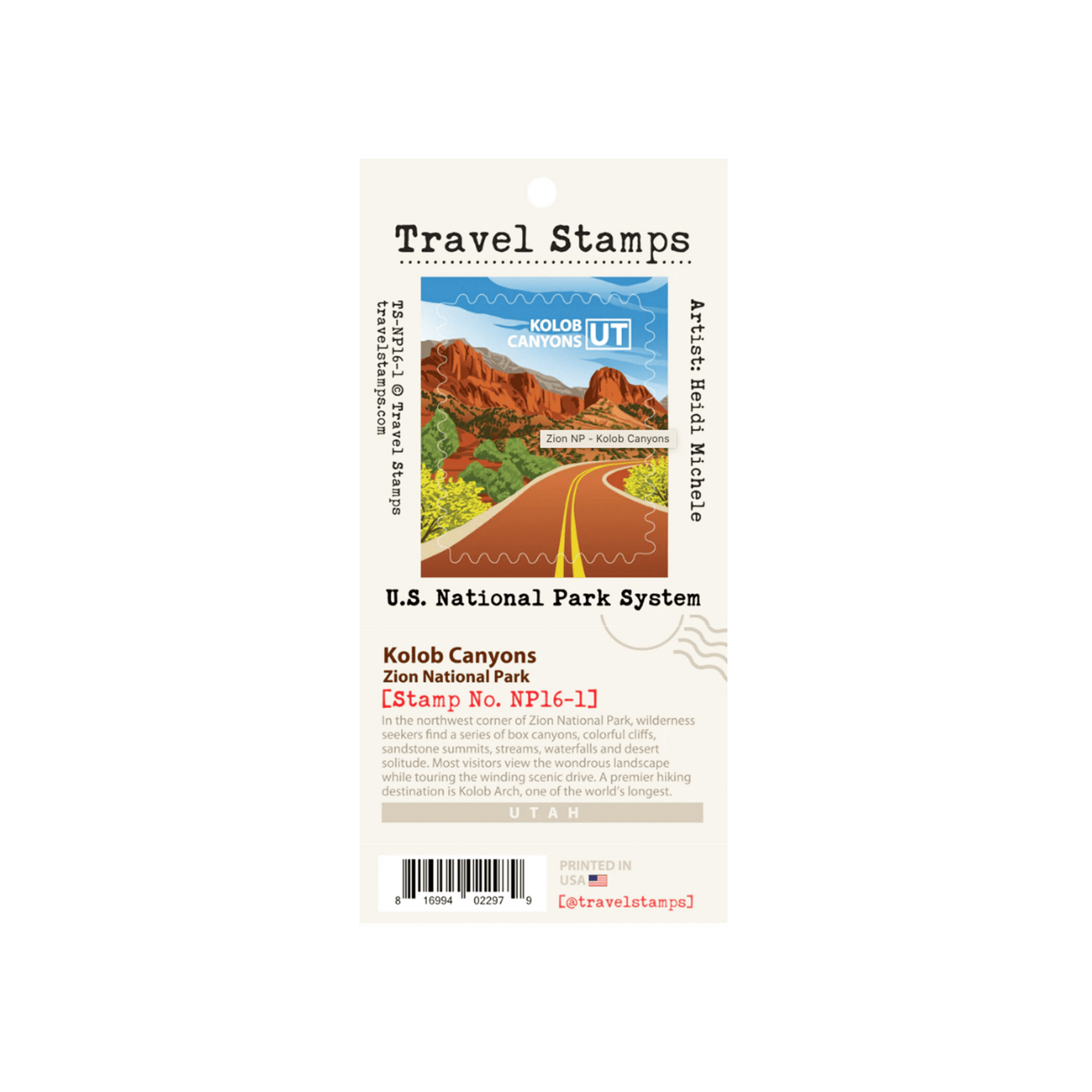 Travel Stamp Zion - Kolob - Zion Natl Park Forever Project