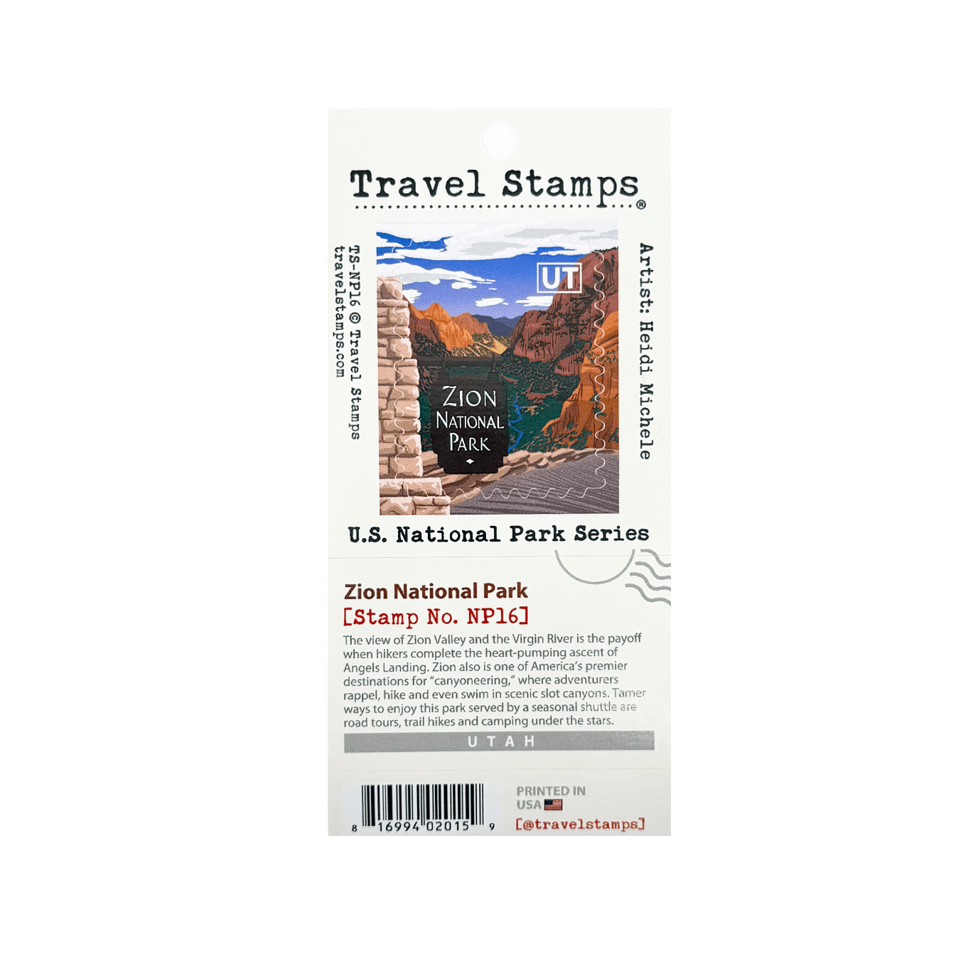 Travel Stamp Zion - NP16 - Zion Natl Park Forever Project