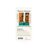 Travel Stamp Zion - The Narrows by Travel Stamps, featuring a detailed design of Zion National Park's iconic canyon scenery.