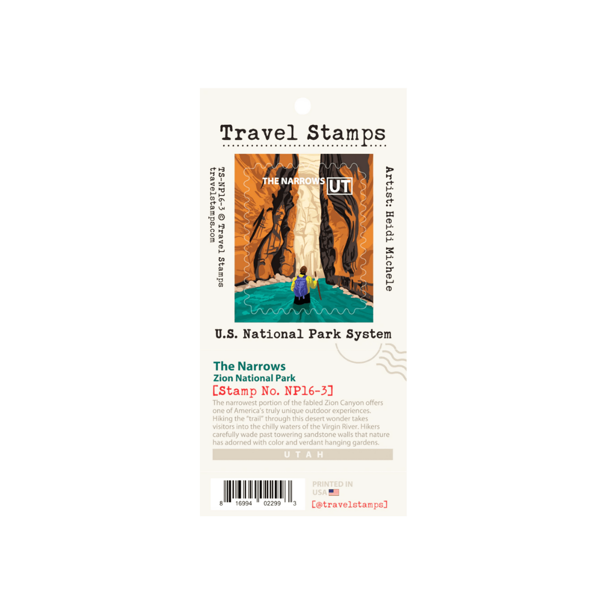 Travel Stamp Zion - The Narrows - Zion Natl Park Forever Project