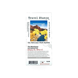 Travel Stamp Zion - The Watchman by Travel Stamps, featuring a detailed illustration of The Watchman rock formation in Zion National Park.