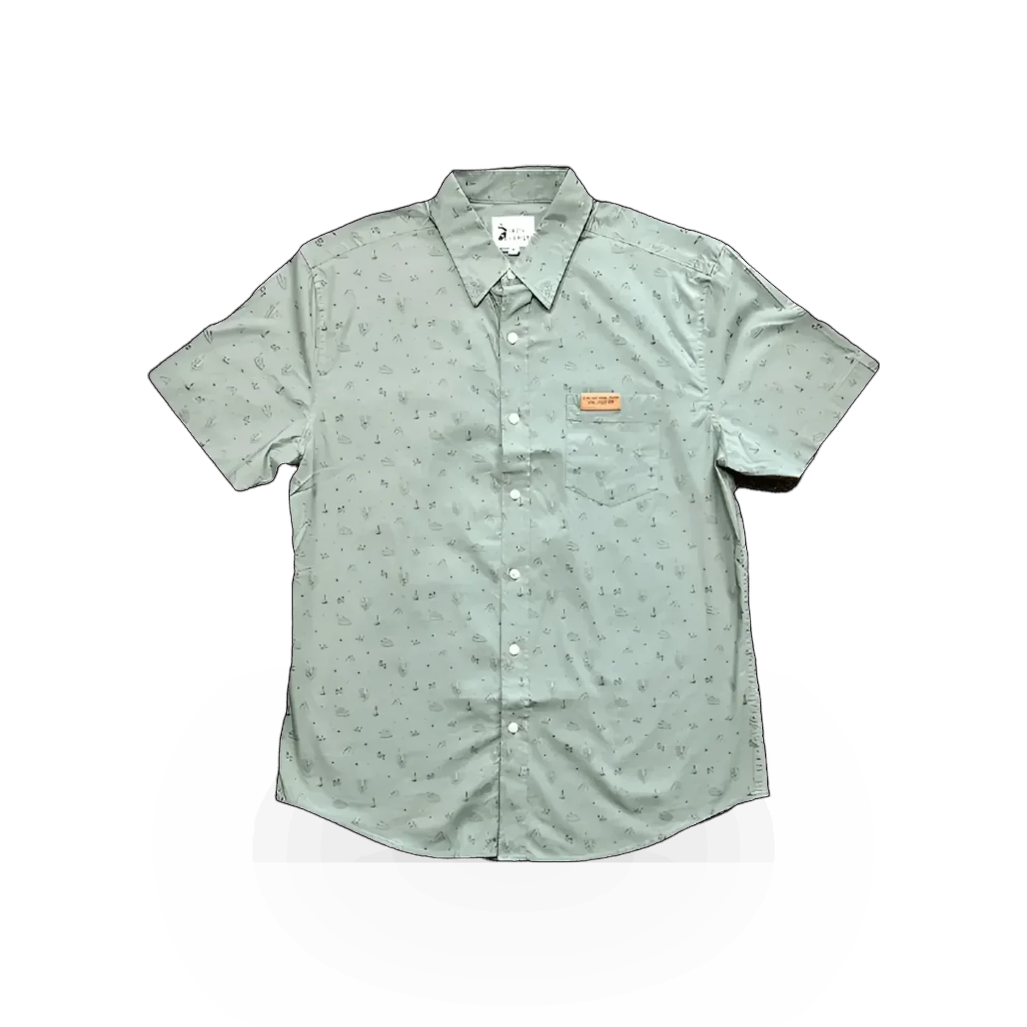 Green Camp themed T-shirt by JACK & SAGE featuring a casual fit and graphic design on the front.